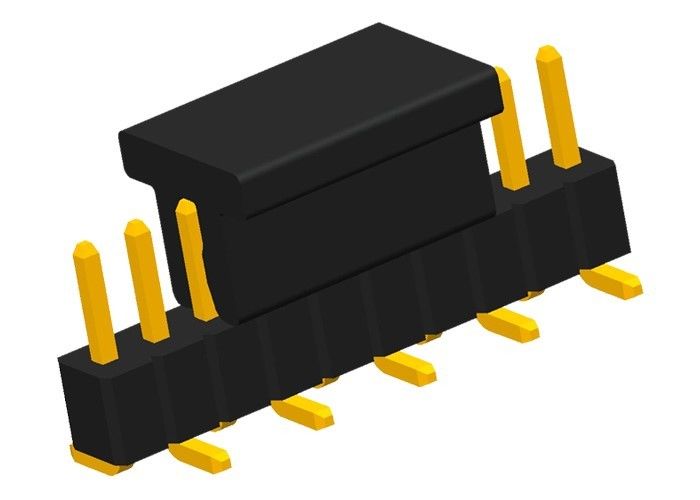 SMT Pin Başlığı 10 Pin Tek Sıralı CAP Dik Açı Başlık Konektörü Altın Flaş