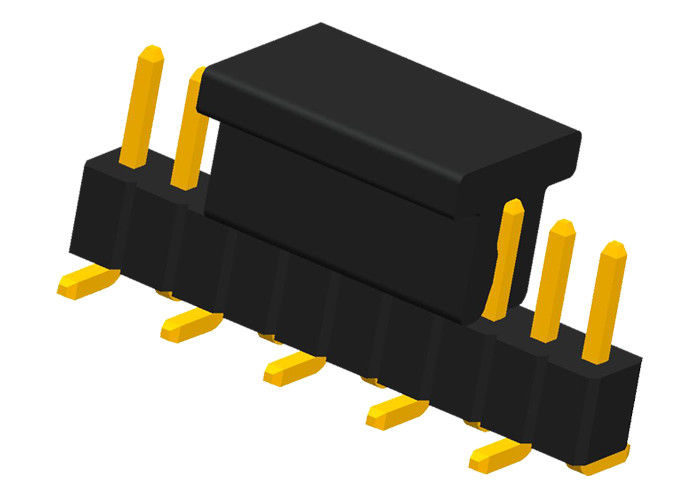 SMT Pin Başlığı 10 Pin Tek Sıralı CAP Dik Açı Başlık Konektörü Altın Flaş