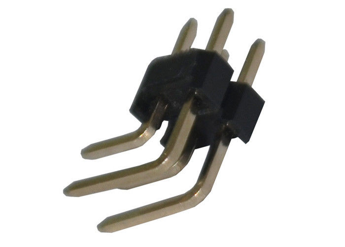 Dik Açı Çift Sıralı Pim Başlık Konektörü 2.54mm X 2.5mm İzolasyon Direnci
