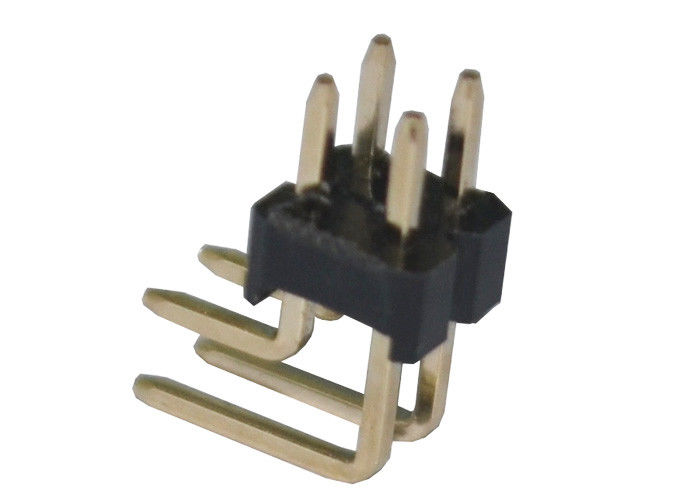 Dik Açı Çift Sıralı Pim Başlık Konektörü 2.54mm X 2.5mm İzolasyon Direnci