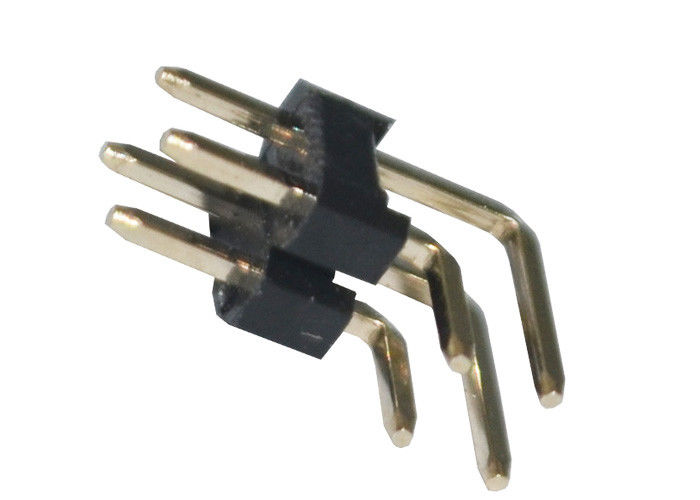 Dik Açı Çift Sıralı Pim Başlık Konektörü 2.54mm X 2.5mm İzolasyon Direnci