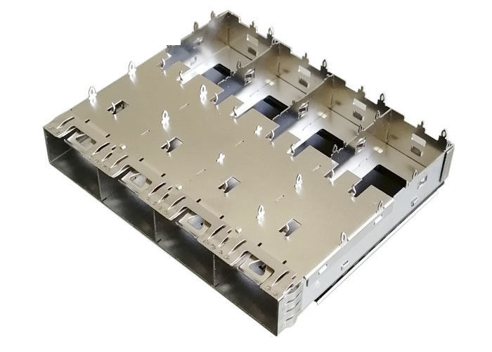 10G Ethernet için 4 Port SFP Port Konnektörü Bakır Alaşımlı Kafes Malzeme EMI Kalkanı