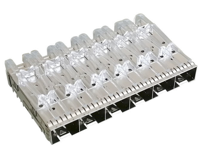 Basın Fit SFP Soket SFP Kafes Konektörü 1x6 EMI Parmak Yaylı Çoklu Bağlantı Noktası