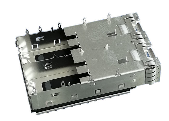 Isı Emici 2 Portlu Metal SFP Kafes Konnektörü 3.05 mm Basın Fit Pimi